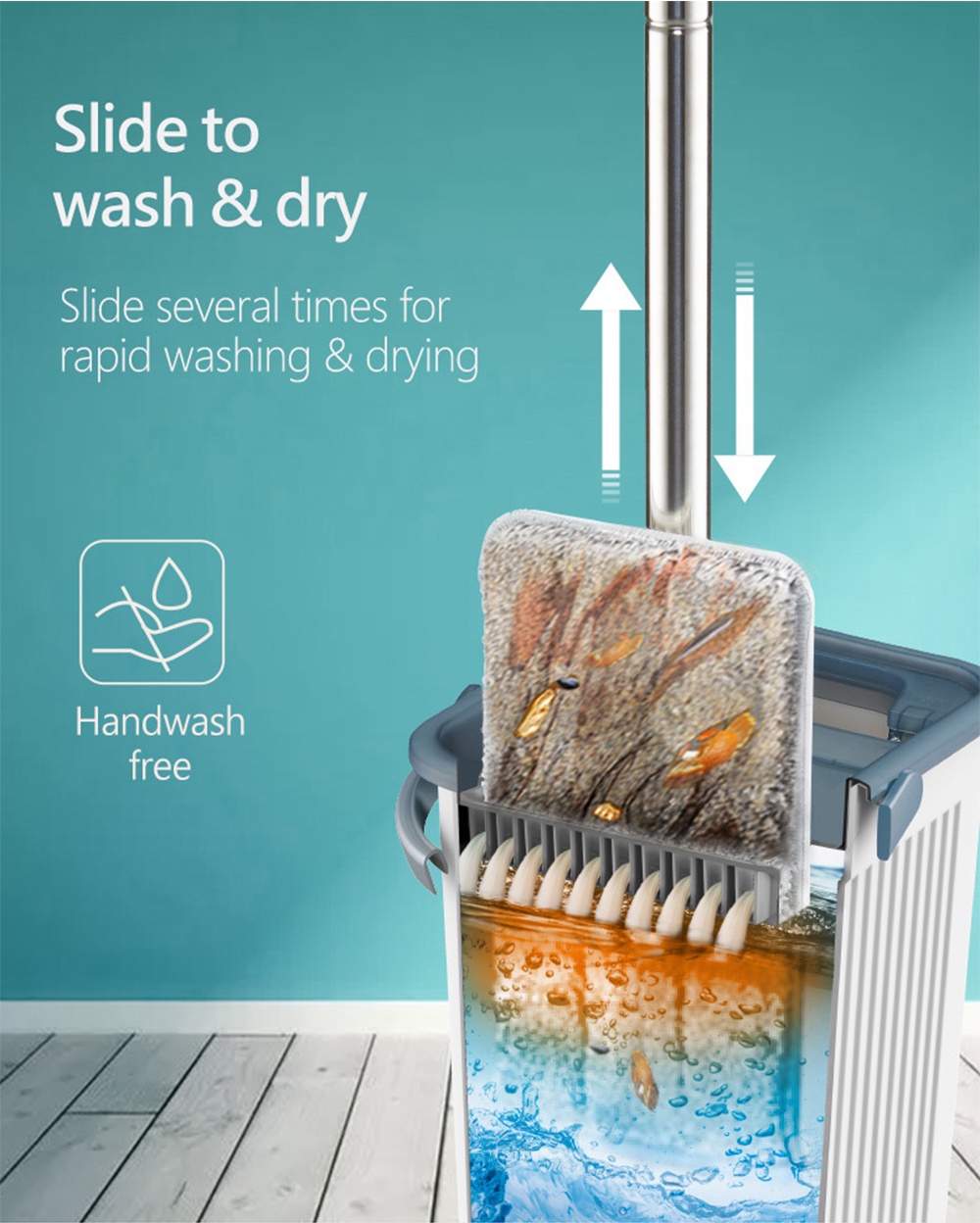 Slide Clean Double Scraper Flat Mop-4